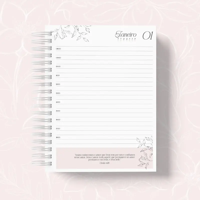 Kit Fé - Agenda PERMANENTE + devocional + Bloco